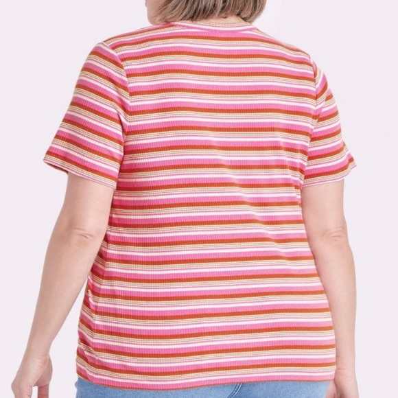 Plus Ribbed Striped Tee - Picture 2 of 3